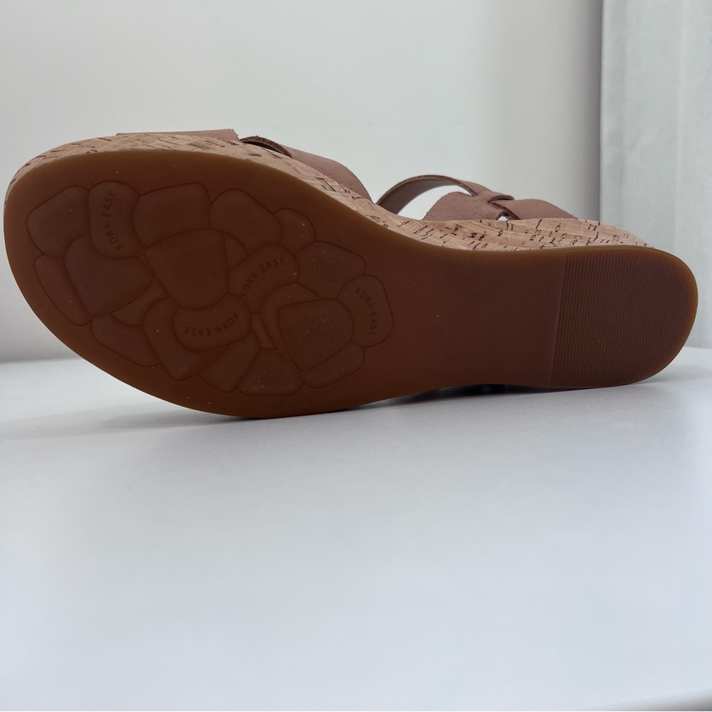 Kork-Ease Myrna Sandal Platform Cork Wedge Ankle Strap in Golden Sand NWOB, 9 - Picture 7 of 13